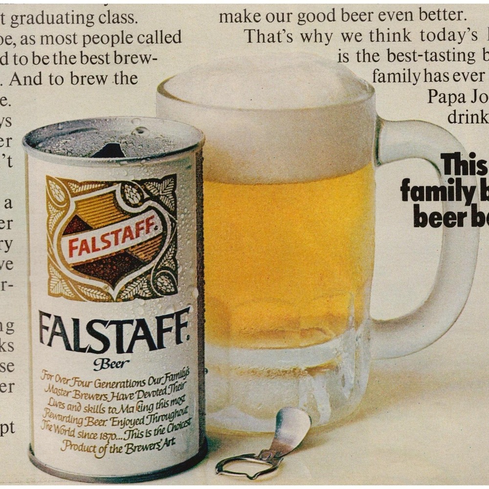 1969 Falstaff Vintage Print Ad Beer Brewery Joseph Griesedieck St Louis Bar Deco
